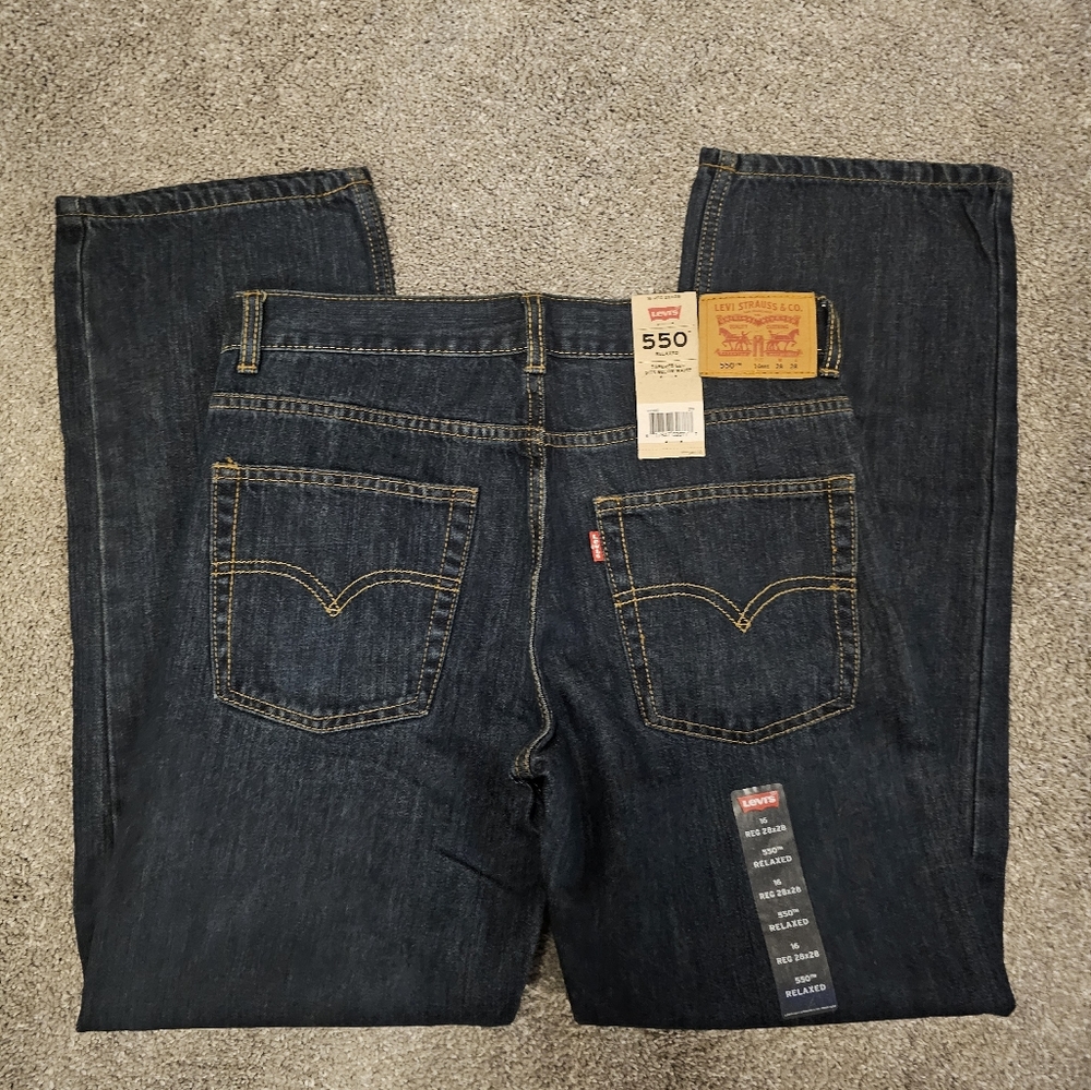 Boys Levi's 550 Relaxed blue jeans size 16 Reg 28x28
